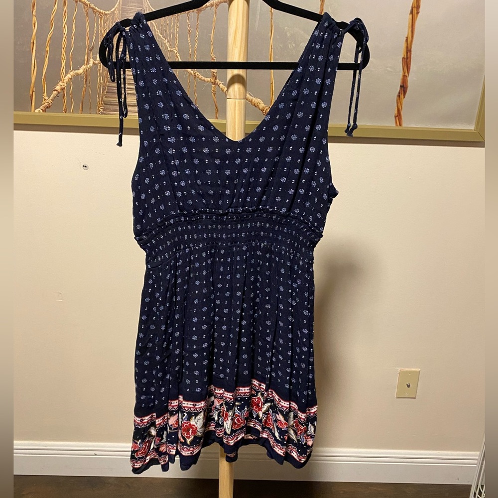 Floral V-Neck Smocked Fit & Flare Dress - Picture 3 of 5